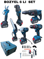 Bozyel 6 lı set akülü profesyonel makineler