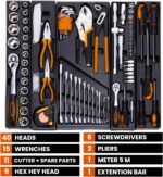 West plus  85 parça lokma takımı kaliteli alet takım çantası sandık çanta metal  5 gözlü - Görsel 4