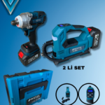 Bozyel 2 li araç seti hava kompresörü ve somun sökme makinesi 36v 5 Ah  kömürsüz motor