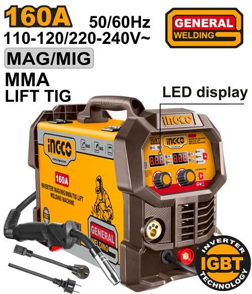 ING-UMGT16058 İNGCO 160A GAZALTI 3 in 1 İNVERTER KAYNAK MAKİNESİ PROFESYONEL SERİ - Görsel 1