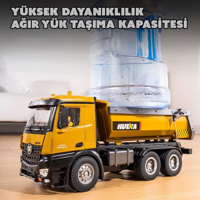 HUINA 1573 1/14 Yüksek Kalite RC Model Damperli Kamyon Uzaktan Kumandalı Metal İş Makinesi -10KG Yükleme Kapasiteli -2.4G Full Fonksiyon Sesli&Işıklı - Görsel 2