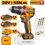 ingco Kompakt Fırçasız Akülü Darbeli Matkap 55 nm CIDLI20558